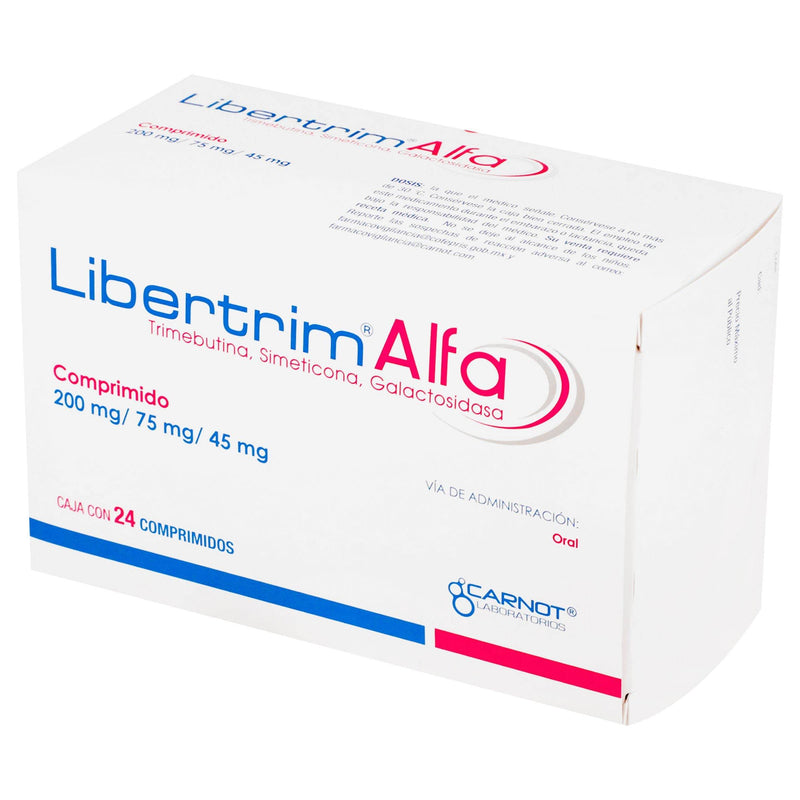Libertrim Alfa 200Mg/75Mg/45Mg Con 24 Tabletas (Trimebutina/Simeticona/Galactosidasa) - WeCare Pharma