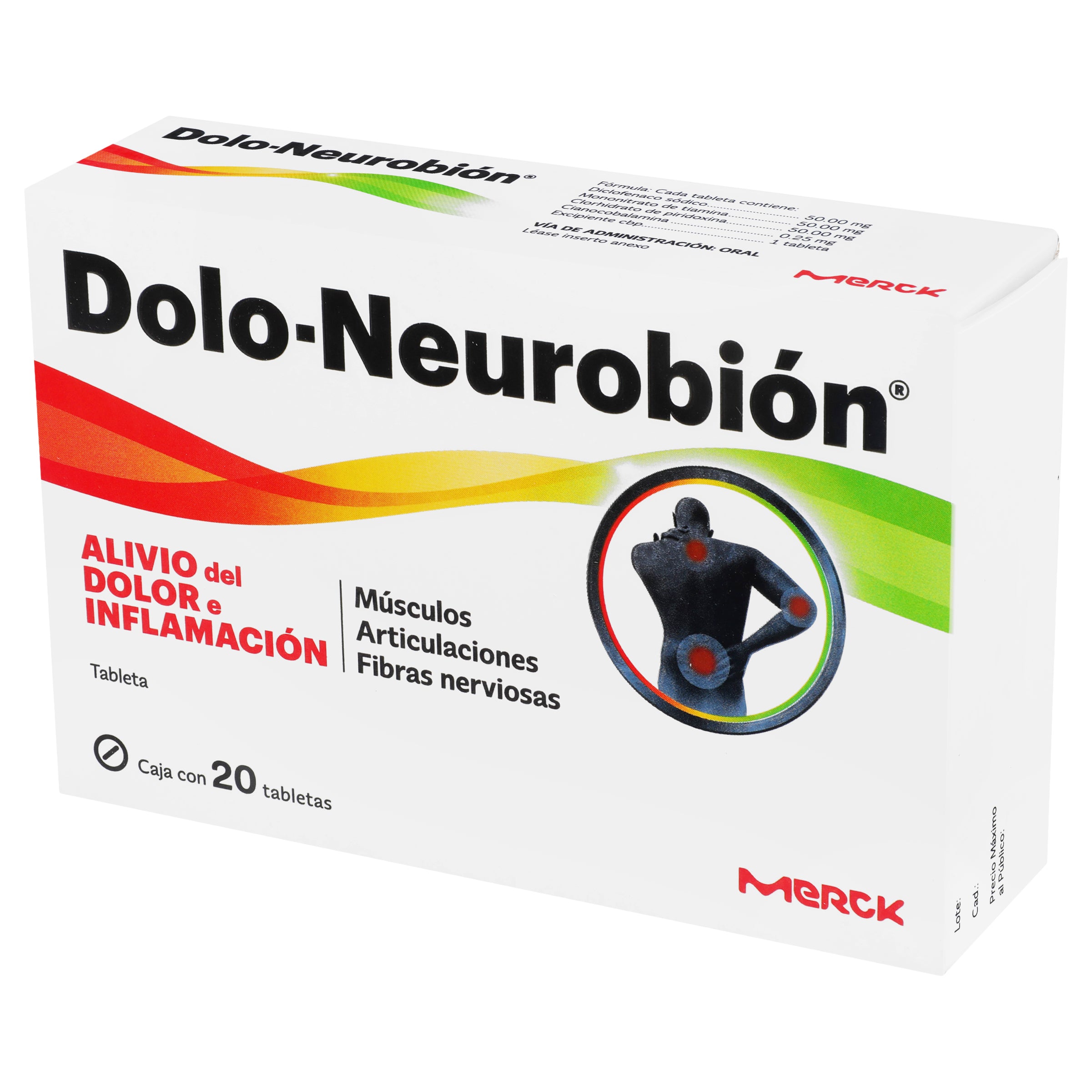 Dolo-Neurobion 500Mg/50Mg/50Mg/1Mg Con 20 Tabletas (Diclofenaco/Complejo B) 3 - 7501298223704