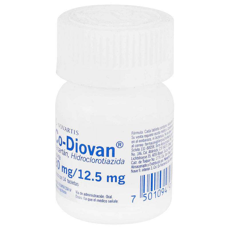 Co-Diovan 80Mg/12.5Mg Con 14 Tabletas (Valsartan/Hidroclorotiazida) - WeCare Pharma