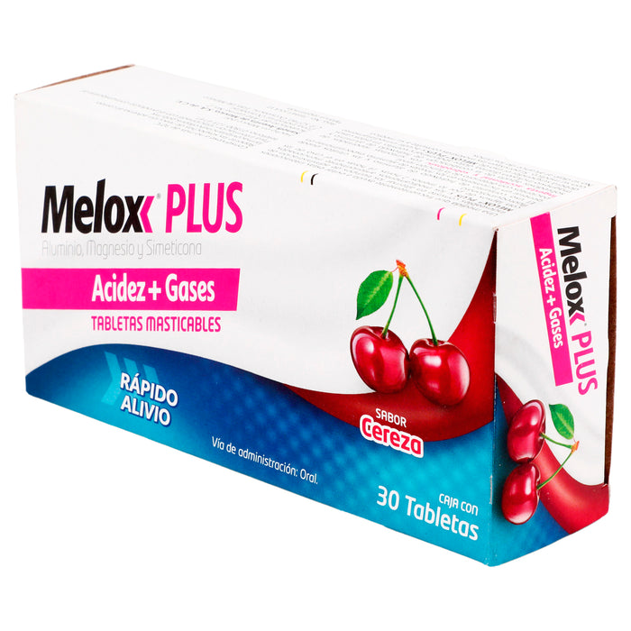 Melox Plus Mast 200Mg Con 30 Cereza Tabletas (Aluminio/Magnesio/Simeticona) 3 - 7501165002906