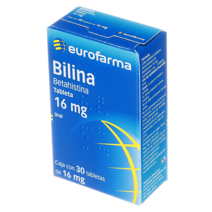 Bilina (Betahistina) Tabletas 16Mg Con 30 - WeCare Pharma