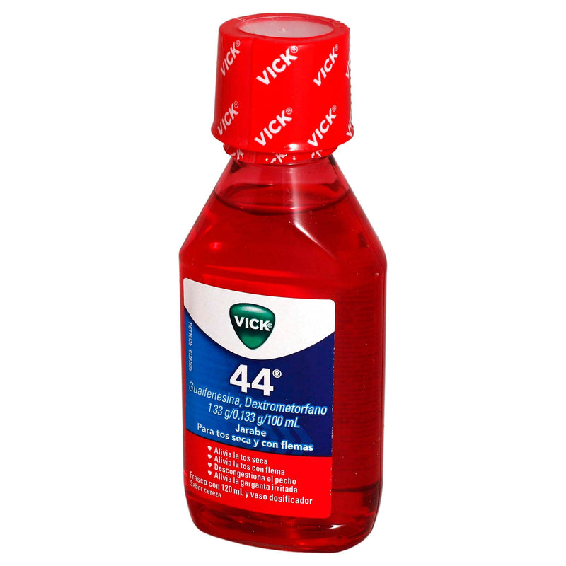 Vick 44 1.33G/0.133G/100Ml Jarabe 120Ml (Guaifrenesina/Dextrometorfano) - WeCare Pharma