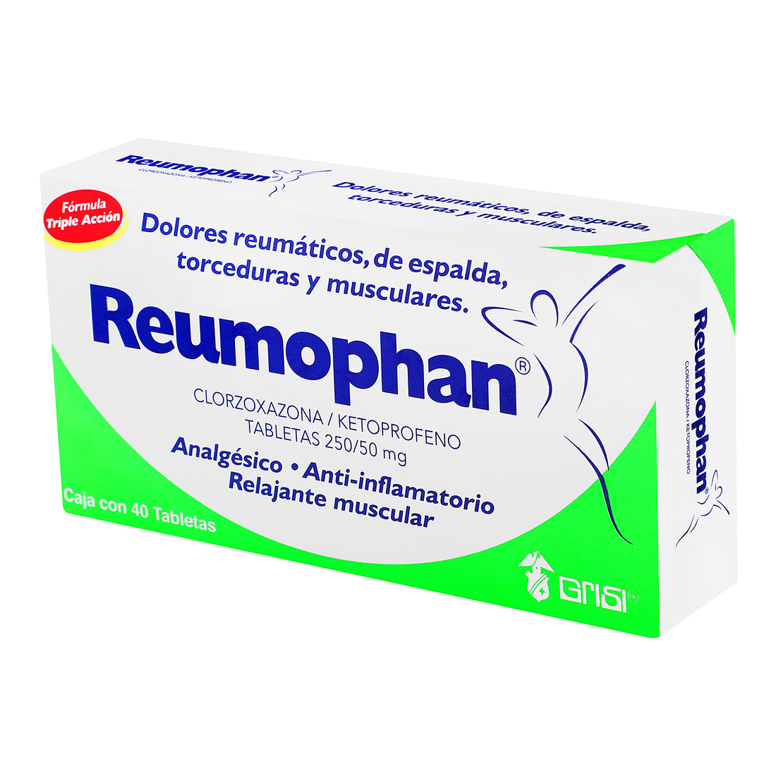 Reumophan 250Mg/50Mg Con 40 Tabletas (Clorzoxazona/Ketoprofeno) 3 - 7501022101193