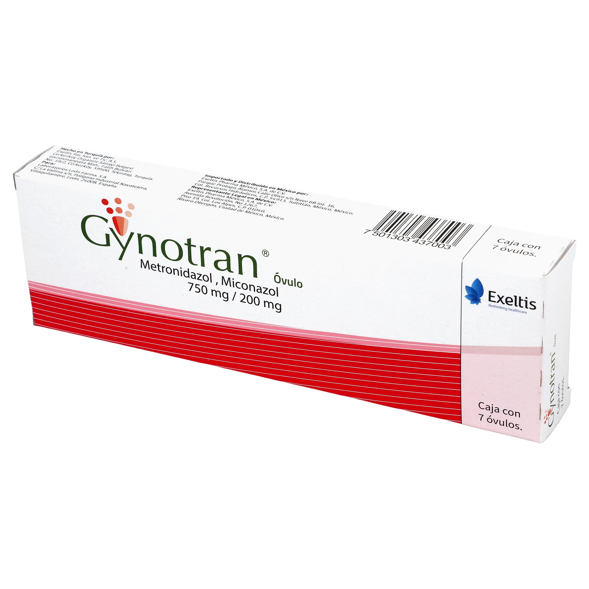 Gynotran Ovulos 750Mg/200Mg Con 7 (Metronidazol/Miconazol) 3 - 7501303437003