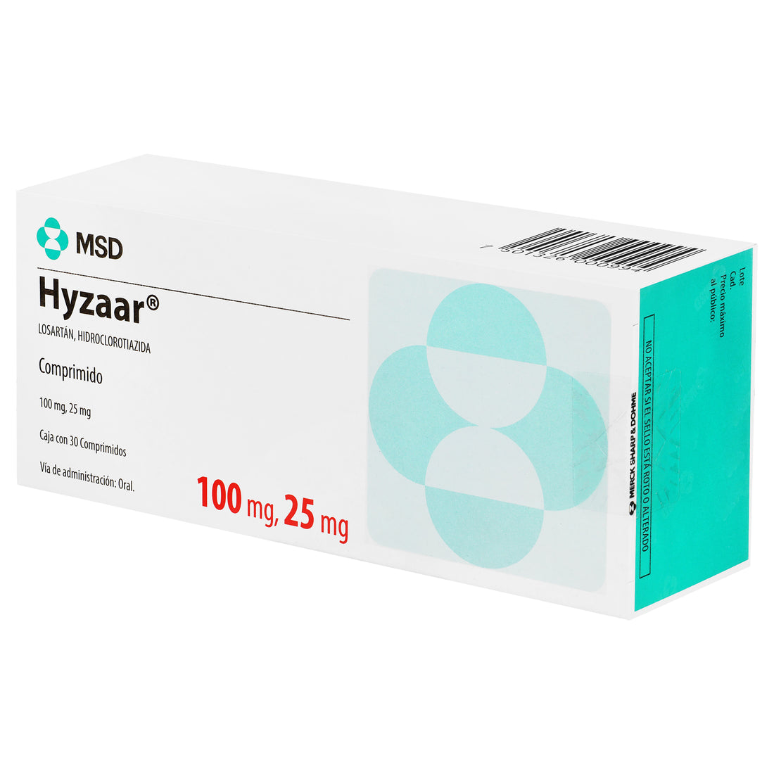 Hyzaar 100Mg/25Mg Con 30 Comprimidos (Losartan/Hidroclorotiazida) 4 - 7501326000994