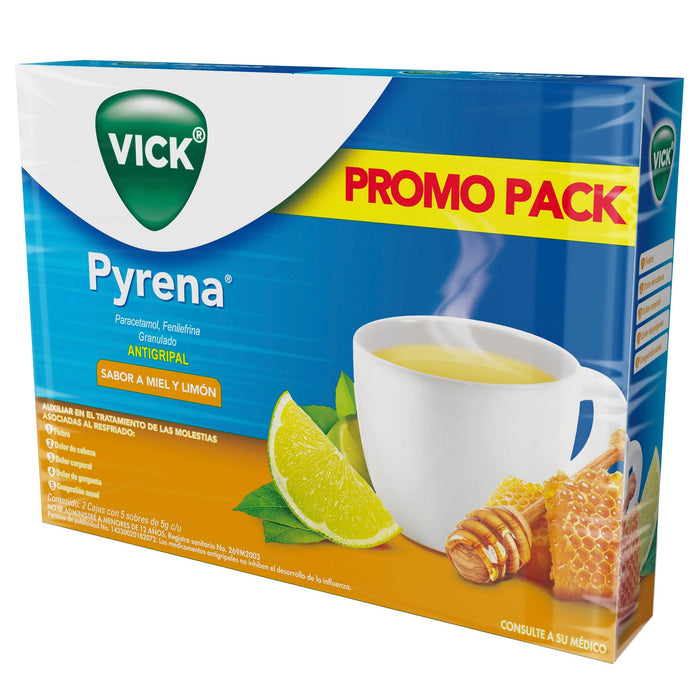 Vick Pyrena Sobres 500Mg/10Mg 5G Con 10 (Paracetamol/Fenilefrina) - WeCare Pharma