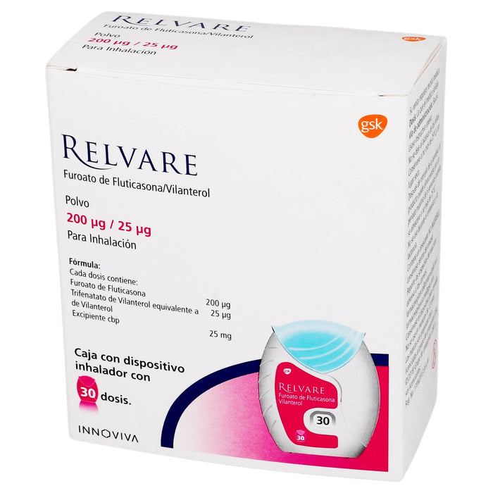 Relvare Disp Inh 200Mg/25Mg Con 30 Dosis (Fluticasona/Vilanterol) - WeCare Pharma