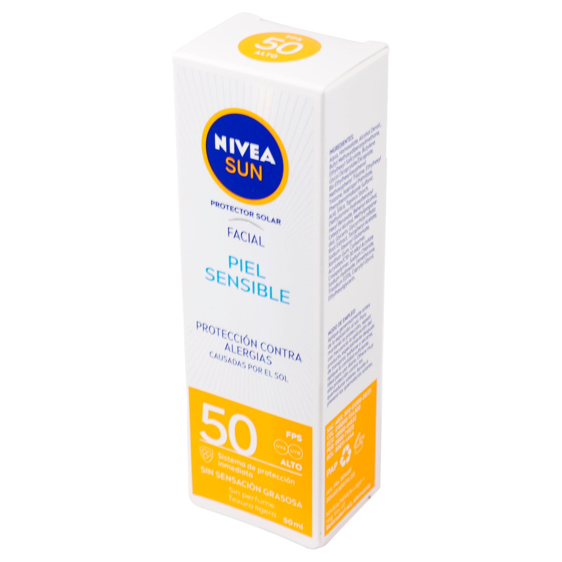 Nivea Sun Protector Facial Piel Sensible Fps50 50Ml 4 - 7501054547815