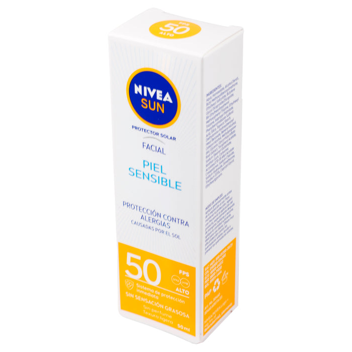 Nivea Sun Protector Facial Piel Sensible Fps50 50Ml 4 - 7501054547815