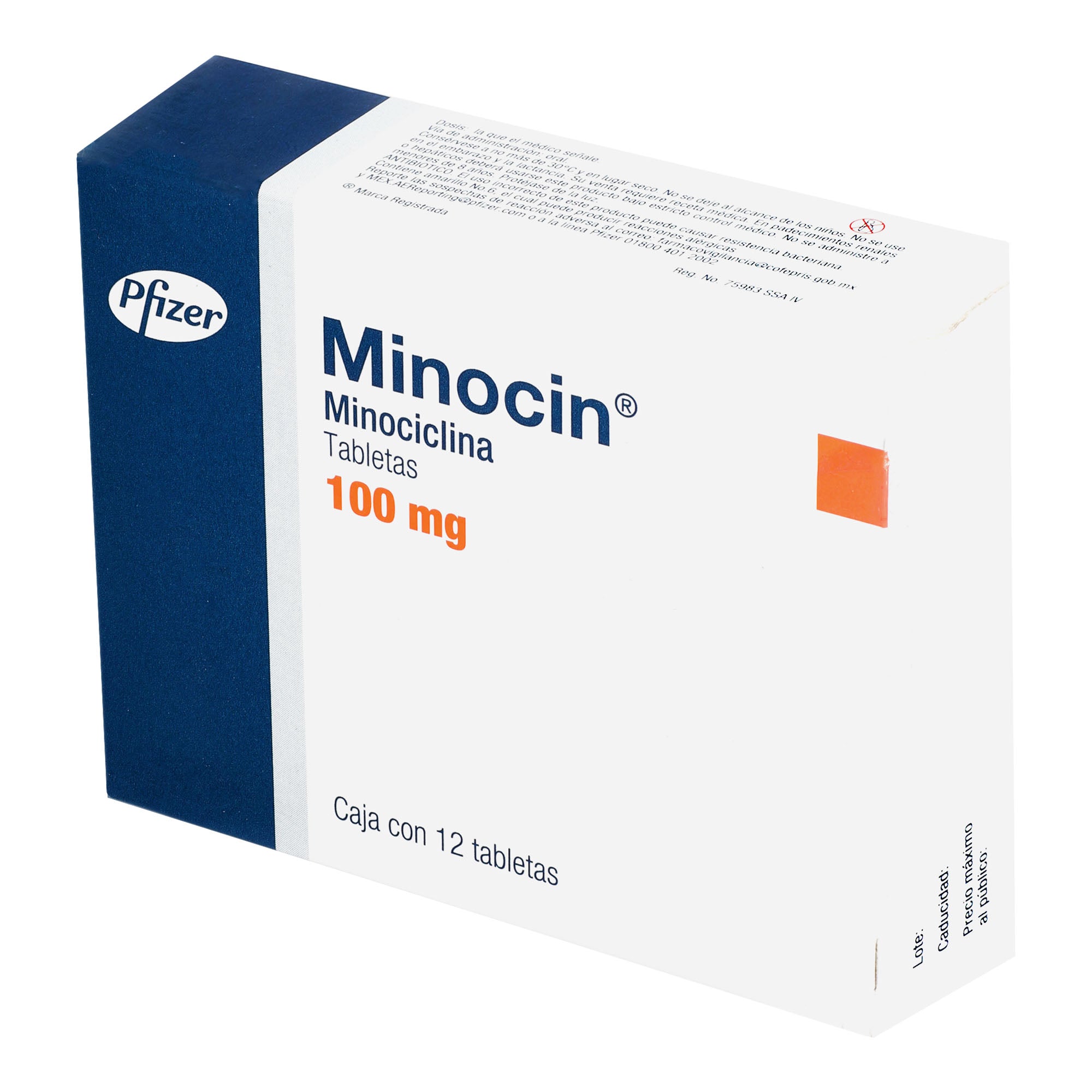 Minocin 100Mg Con 12 Tabletas (Minociclina) 3 - 7501228300291