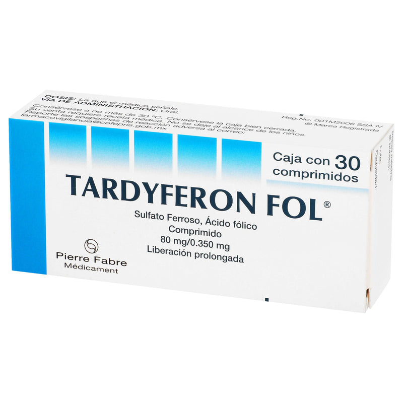 Tardyferon Fol 80Mg/0.35Mg Con 30 Comprimidos (Sulfato Ferroso/Acido Folico) - WeCare Pharma