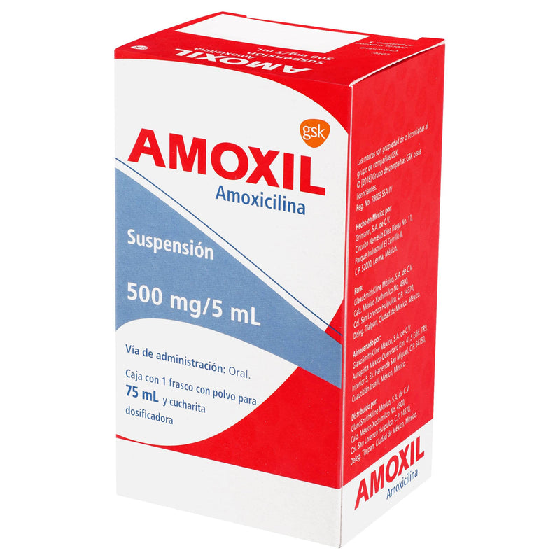 Amoxil Suspensión 500Mg/5Ml 75Ml (Amoxicilina) - WeCare Pharma