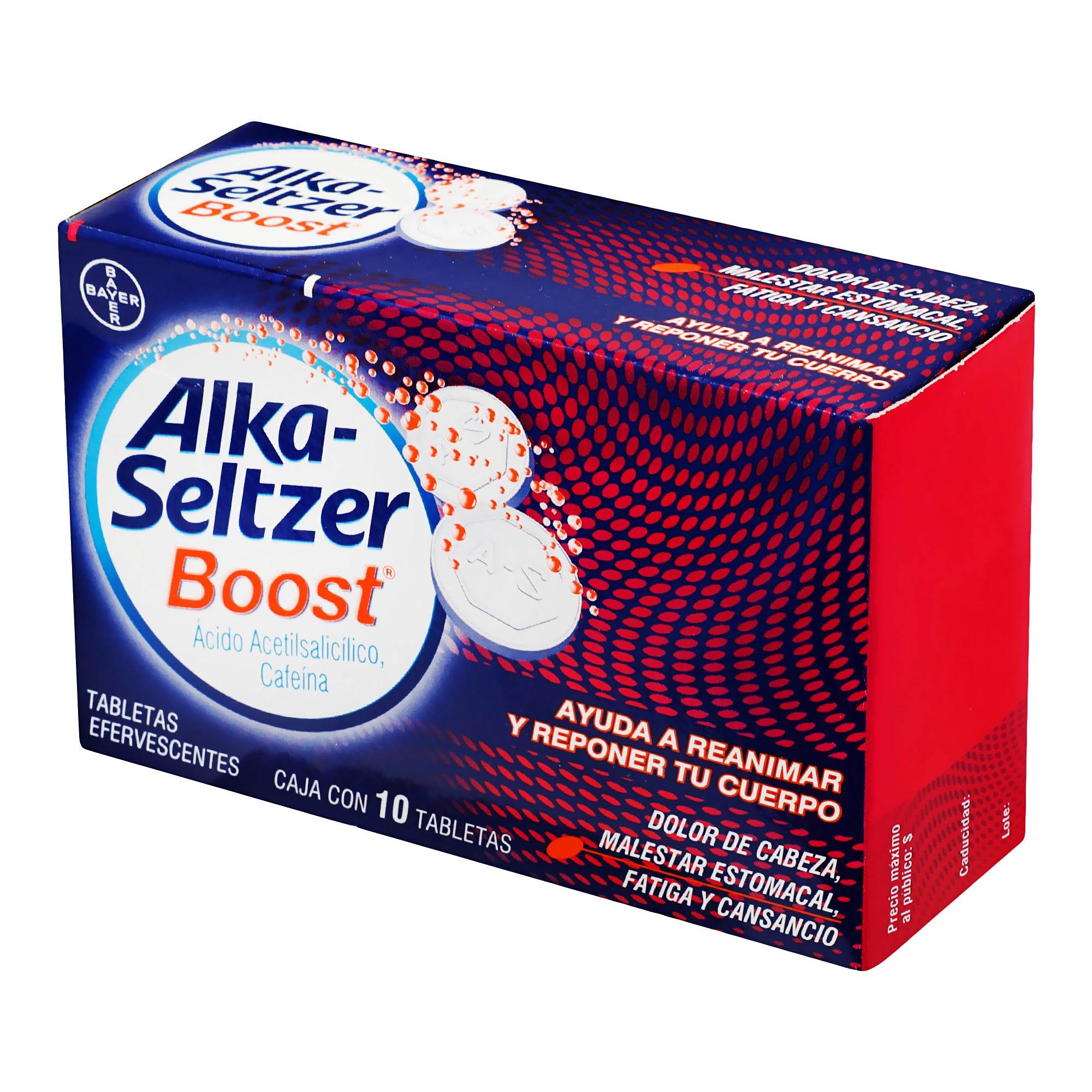Alka-Seltzer Boost Efervecente V 500Mg/65Mg Con 10 Tabletas (Acido Ace ...