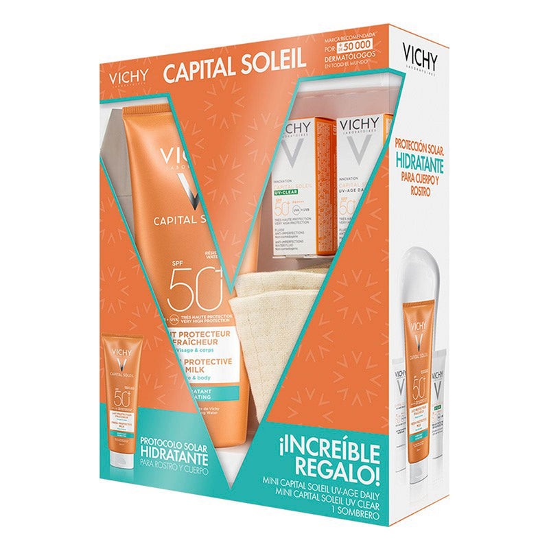 Vichy Capital Soleil Family Fps50 300Ml + Mini Uv Age Daily + Sombrero - WeCare Pharma