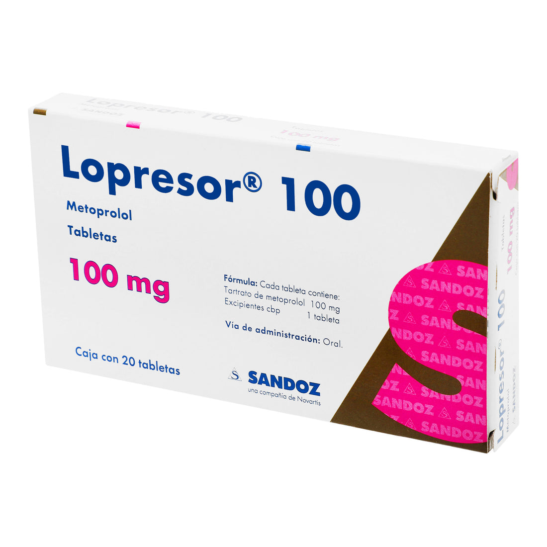 Lopresor 100 100Mg Con 20 Tabletas (Metoprolol) 3 - 7502216930476