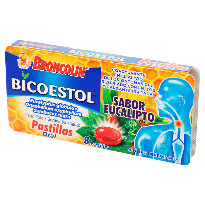 Broncolin Bicoestol Pastillas Eucalipto Con 8 - WeCare Pharma