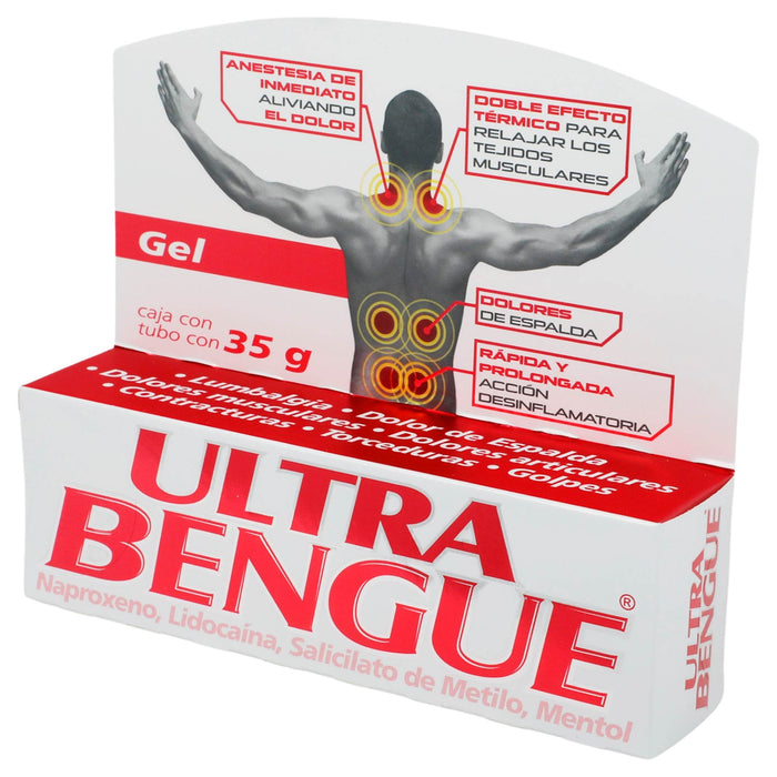 Ultra Bengue Rojo Gel 35G (Naproxeno/Lidocaina/Salicilato De Metilo/Mentol) - WeCare Pharma