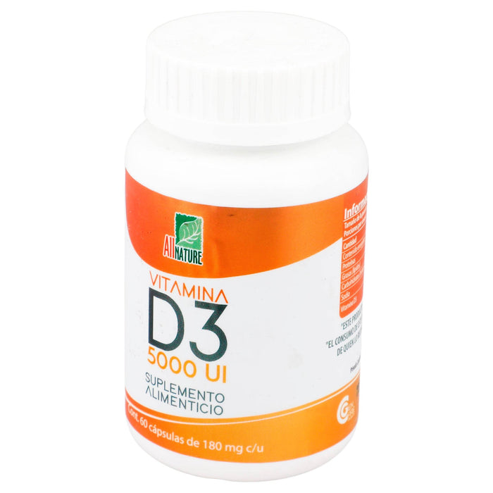 Vitamina D3 5000 Unid Con 60 All Nature Capsulas - WeCare Pharma