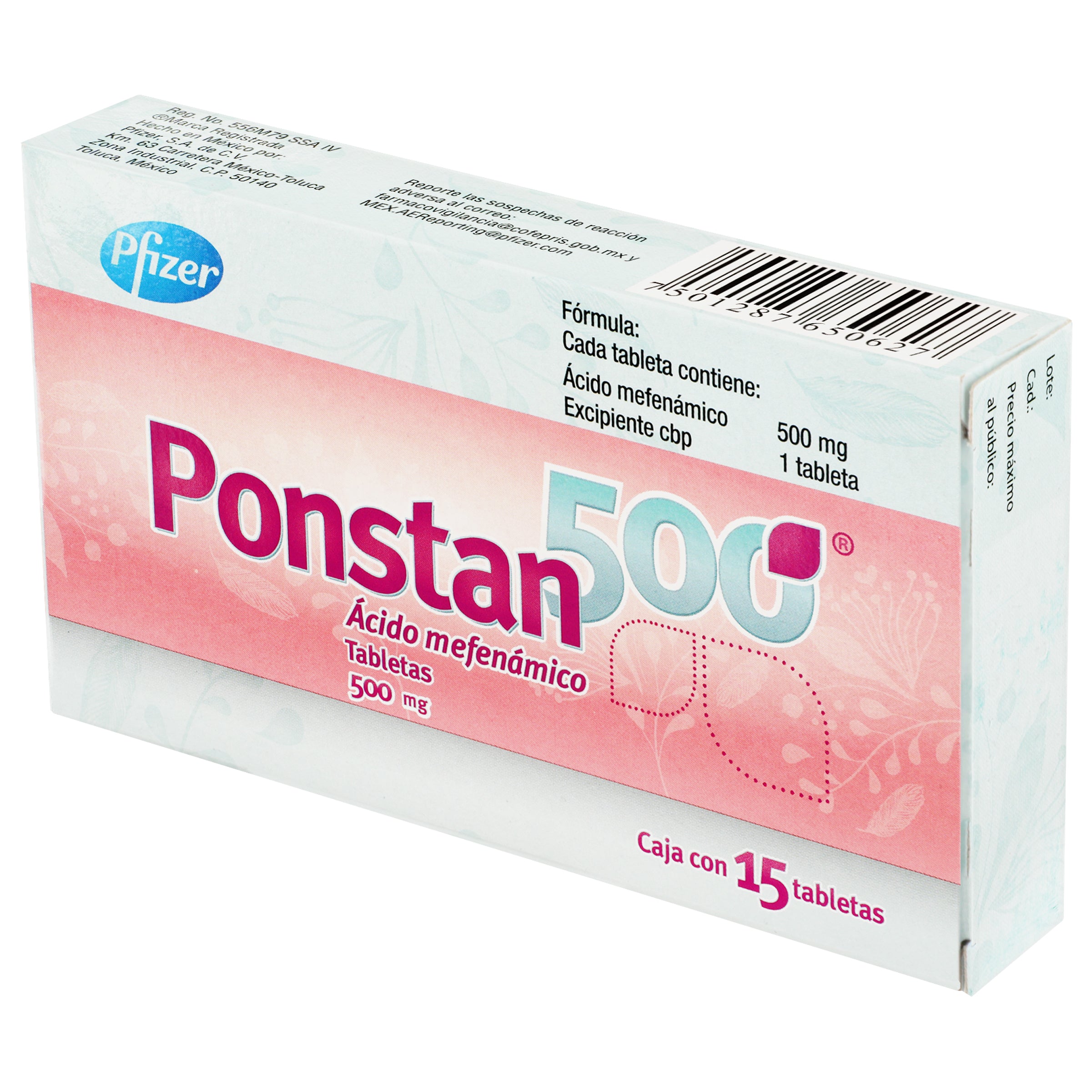 Ponstan 500Mg Con 15 Tabletas (Acido Mefenamico) 2 - 7501287650627