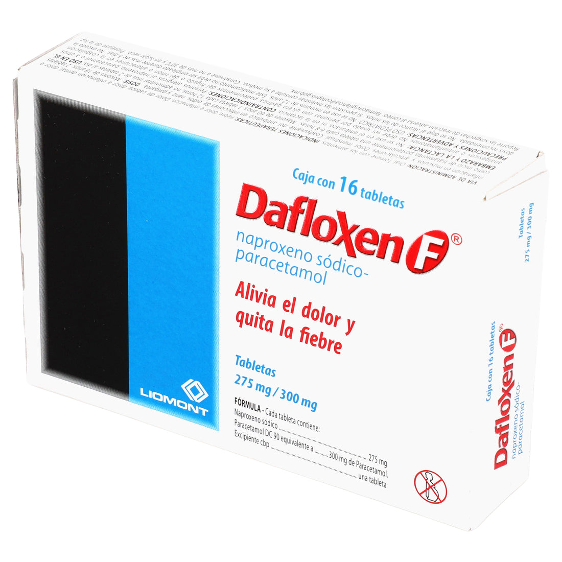 Dafloxen F 275Mg/300Mg Con 16 Tabletas (Naproxeno/Paracetamol) 3 - 7501299300909