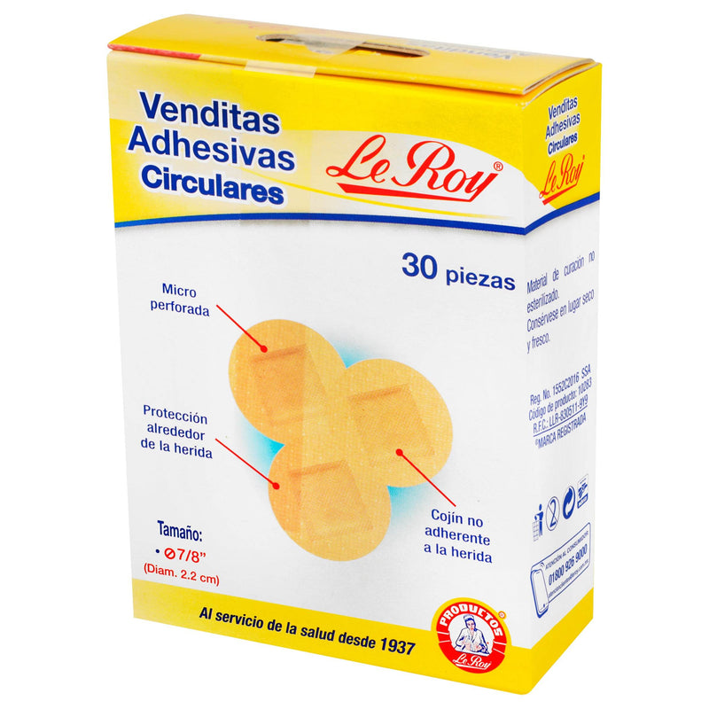 Venditas Adhesivas Circulares Leroy Con 30 - WeCare Pharma