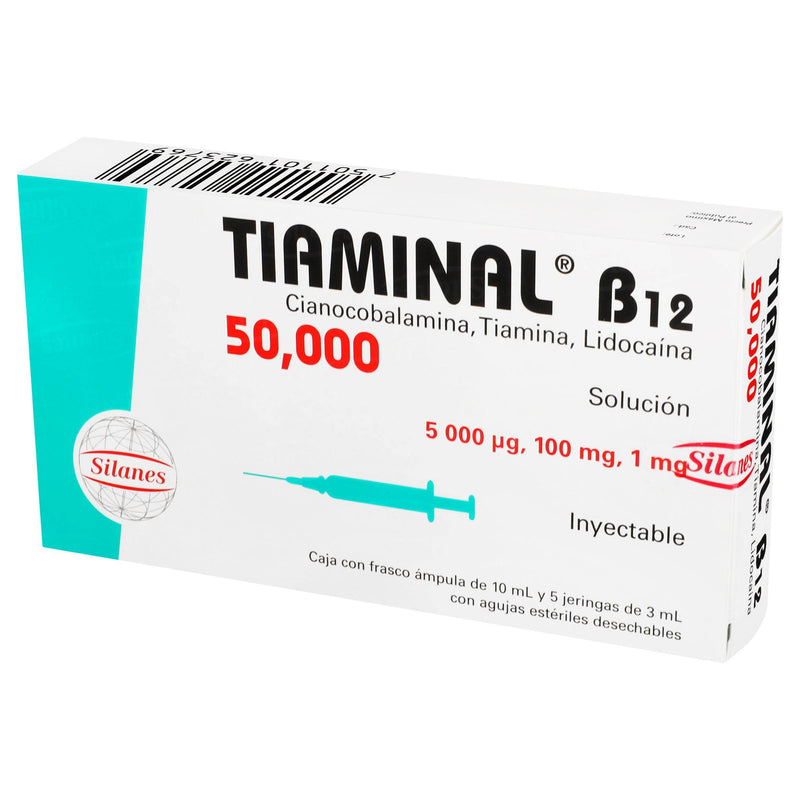 Tiaminal B12 Con 5 Ampulas (Cianocobalamina/Tiamina/Lidocaina) - WeCare Pharma