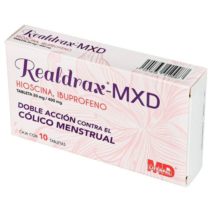 Realdrax-Mxd 20Mg/400Mg Con 10 Tabletas (Hioscina/Ibuprofeno) - WeCare Pharma
