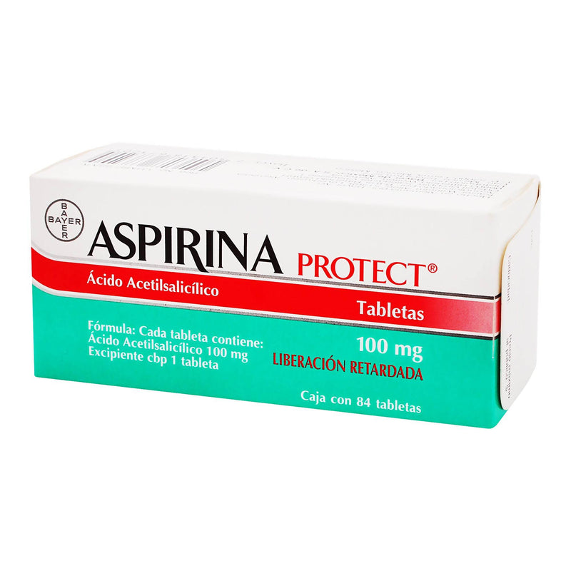 Aspirina Protect 100Mg Con 84 Tabletas (Acido Acetilsalicilico) - WeCare Pharma