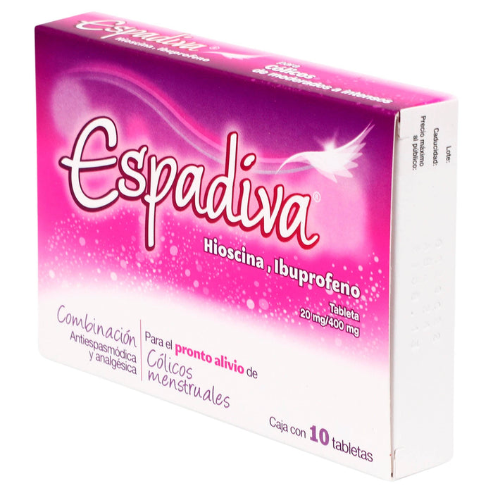 Espadiva 20/400Mg Con 10 Tabletas (Hioscina/Ibuprofeno) - WeCare Pharma