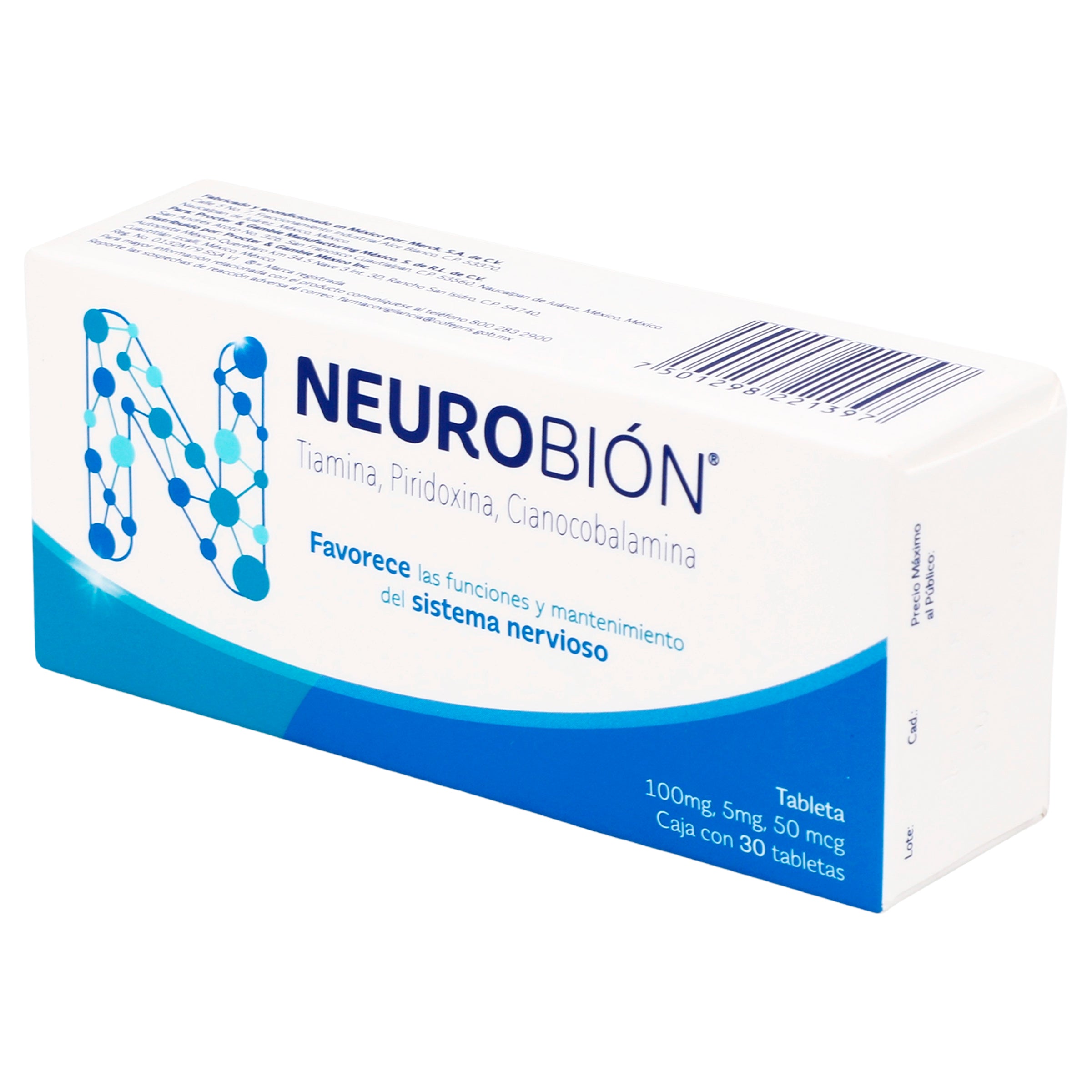 Neurobion Con 30 Tabletas (Tiamina/Piridoxina/Cianocobalamina) 3 - 7501298221397