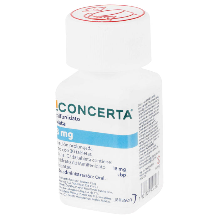 Concerta (Metilfenidato) Tabletas 18Mg Con 30 - WeCare Pharma