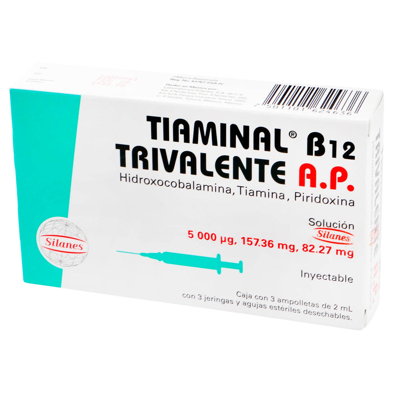 Tiaminal B12 Trivalente A.P. 2Ml Con 3 Ampulas (Hidroxocobalamina/Tiamina/Piridoxina) - WeCare Pharma