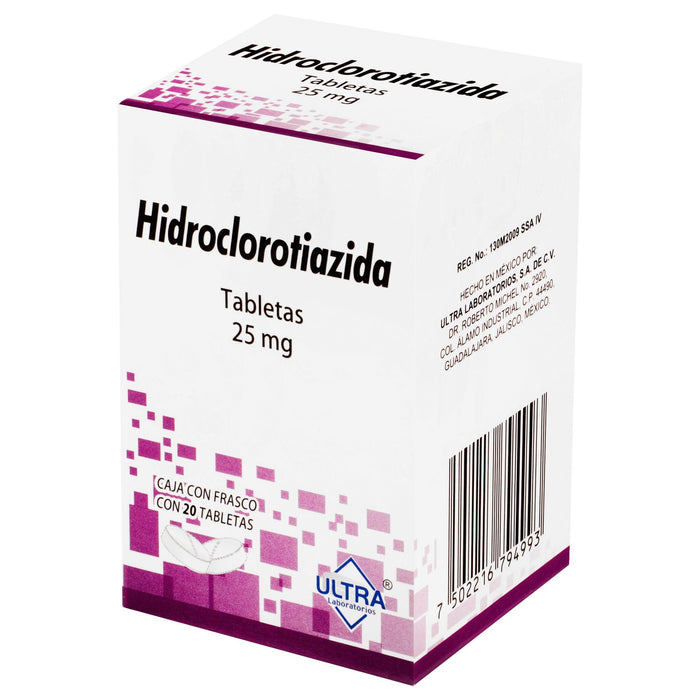 Hidroclorotiazida 25Mg Con 20 Ultra Tabletas - WeCare Pharma