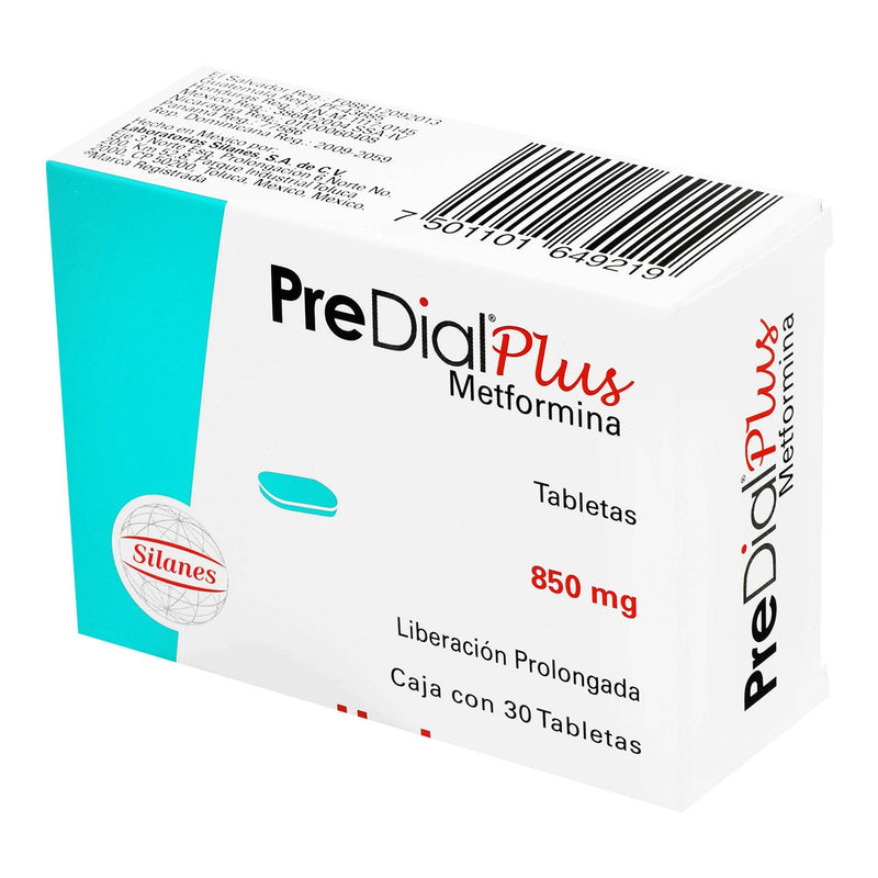 Predial Plus 850Mg Con 30 Tabletas (Metformina) - WeCare Pharma