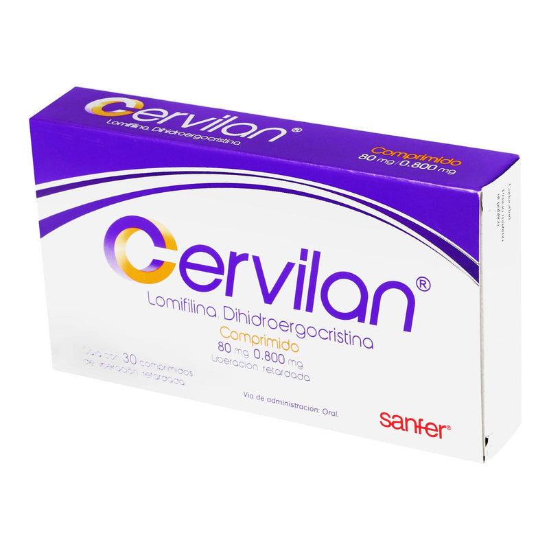 Cervilan 80Mg/0.800Mg Con 30 Comprimidos (Lomifilina/Dihidroergocristina) - WeCare Pharma