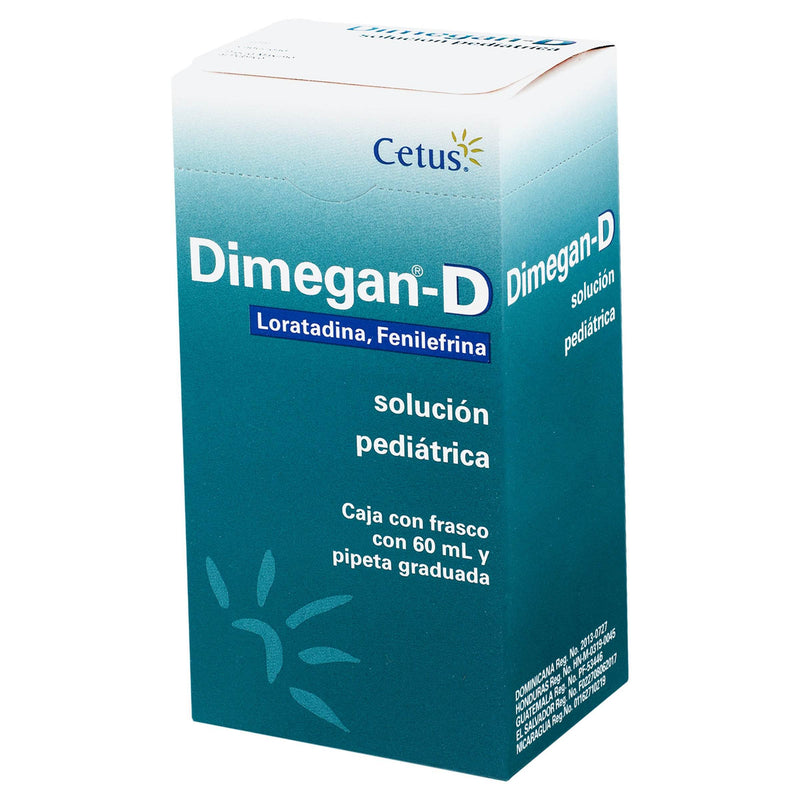 Dimegan-D Solución 0.05G/0.2G/100Ml 60Ml (Loratadina/Fenilefrina) - WeCare Pharma