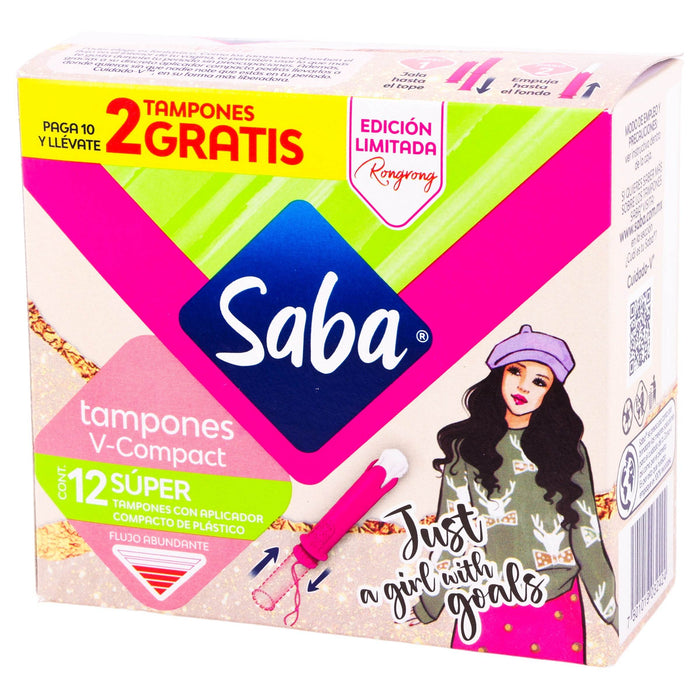 Tampones Saba Super V-Compacto Con 10 - WeCare Pharma