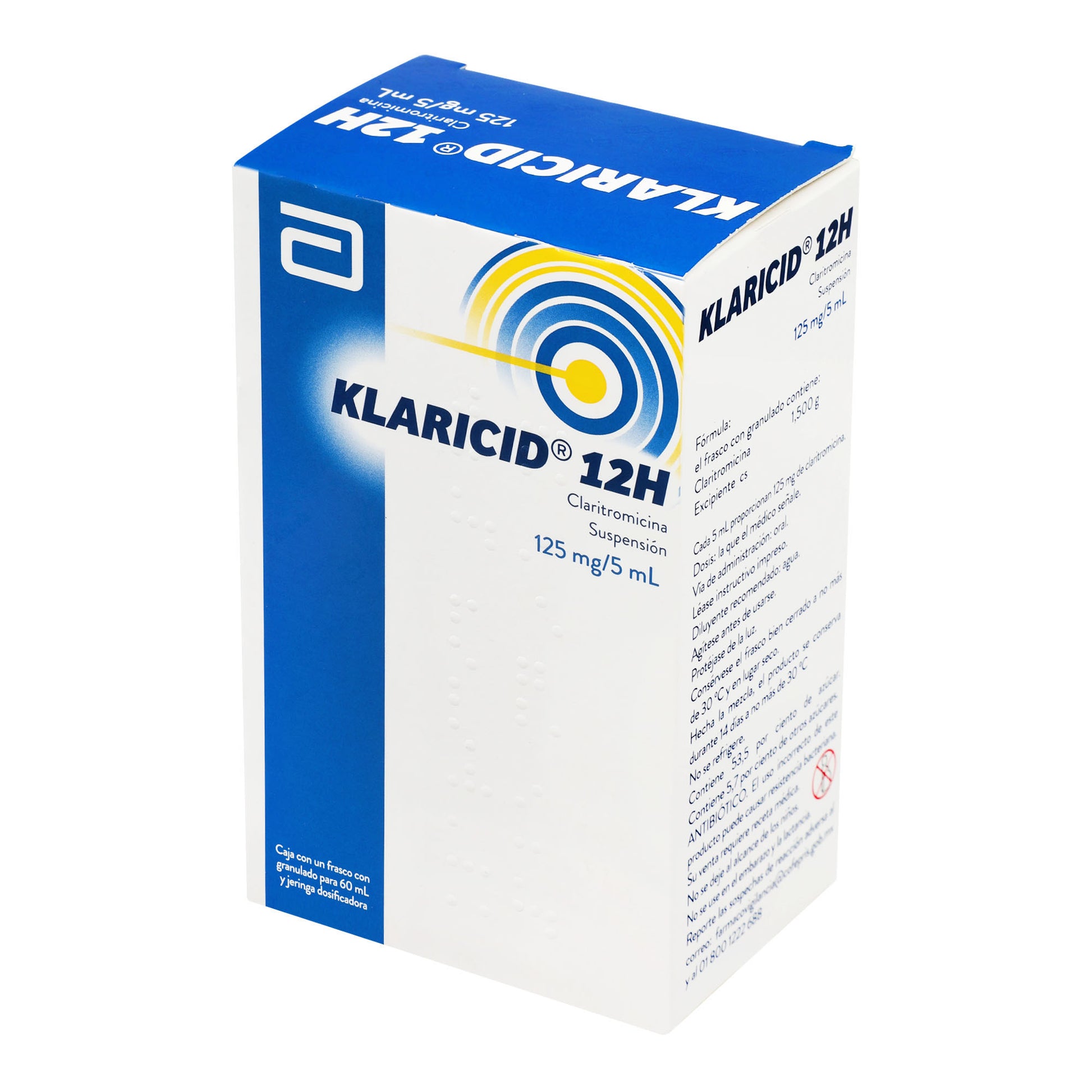 Klaricid 12H Suspensión 125Mg/5Ml 60Ml (Claritromicina) 3 - 7501033921681