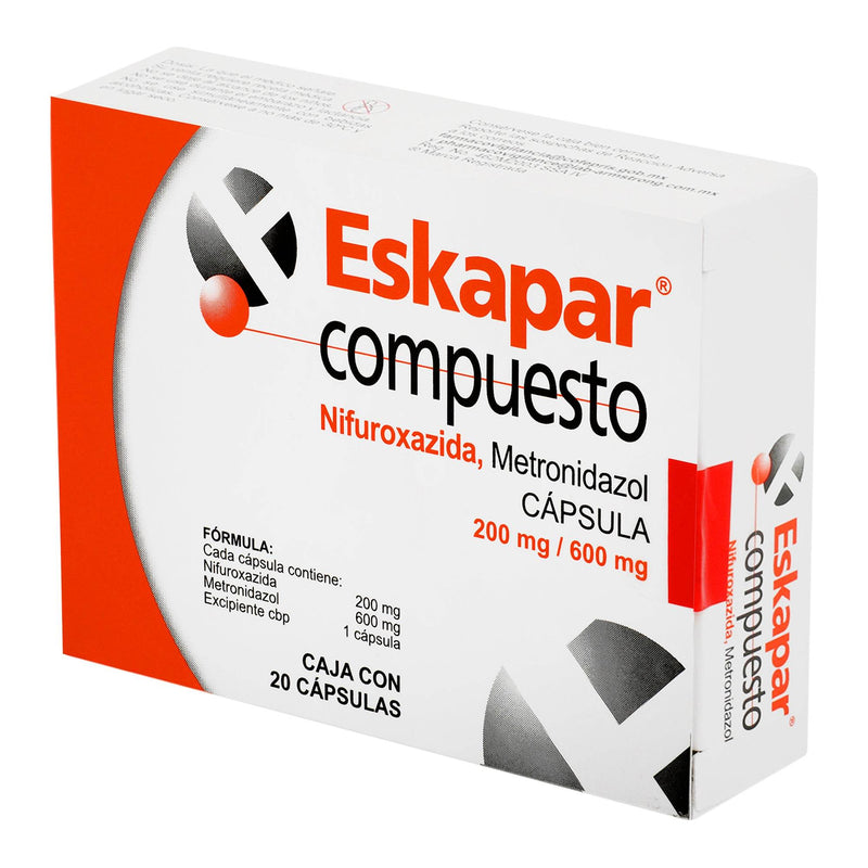 Eskapar Compuesto 200Mg/600Mg Con 20 Capsulas (Nifuroxazida/Metronidazol) - WeCare Pharma