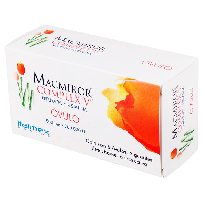 Macmiror Complex V Ovulos 500Mg/20000Unid Con 6 (Nifuratel/Nistatina) - WeCare Pharma