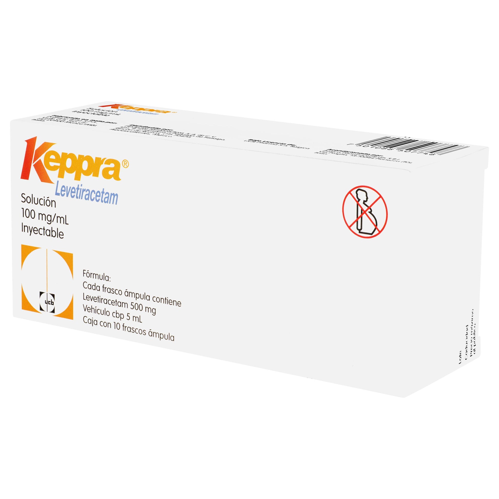 Keppra Frasco 100Mg/5Ml Con 10 Ampulas (Levetiracetam) 3 - 7501088507748