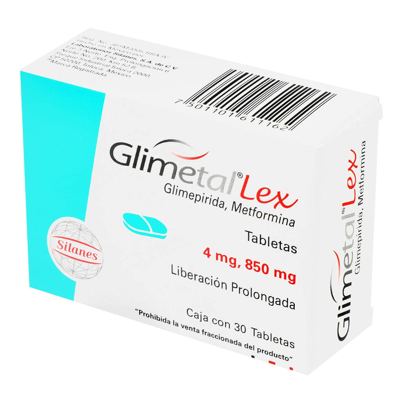 Glimetal Lex 4Mg/850Mg Con 30 Tabletas (Glimepirida/Metformina) - WeCare Pharma