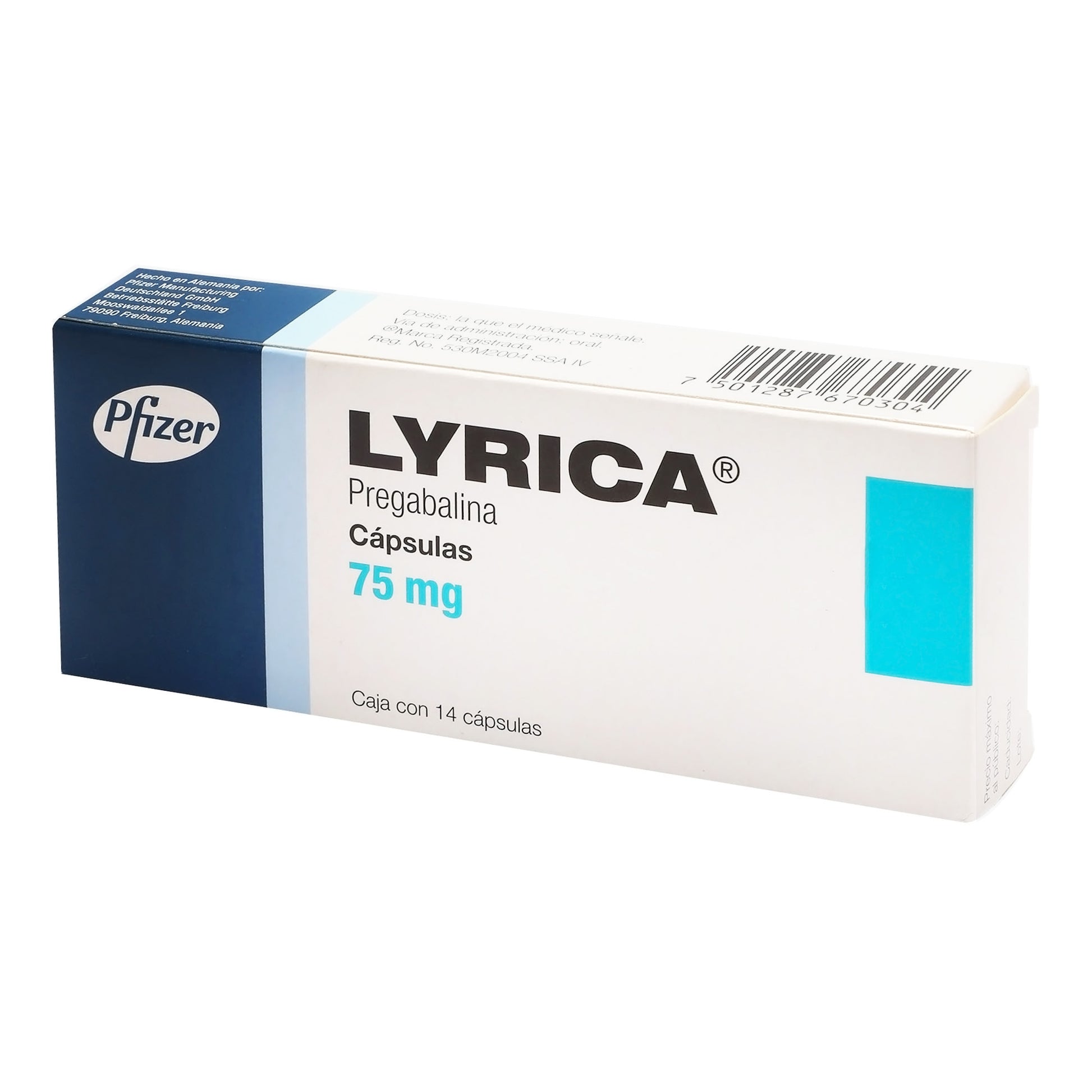 Lyrica 75Mg Con 14 Capsulas (Pregabalina) 3 - 7501287670304