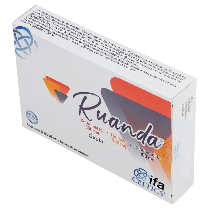 Ruanda (Ketoconazol/Tinidazol/Clindamicina) Ovulo 800/300/100Mg Con 3 - WeCare Pharma