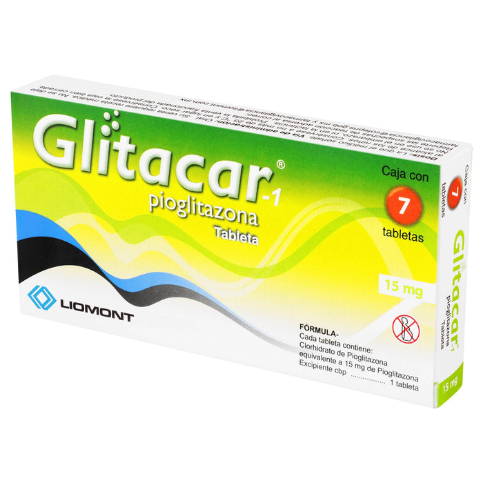 Glitacar-1 (Pioglitazona) Tabletas 15Mg Con 7 - WeCare Pharma