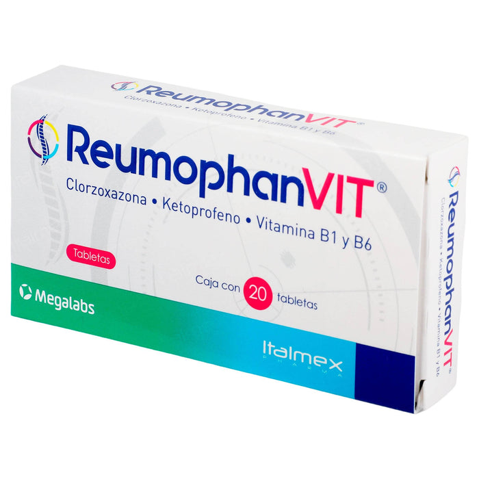 Reumophan Vit 250Mg/50Mg/50Mg/50Mg Con 20 Tabletas (Clorz/Ketop/Tiamina/Pirido) - WeCare Pharma