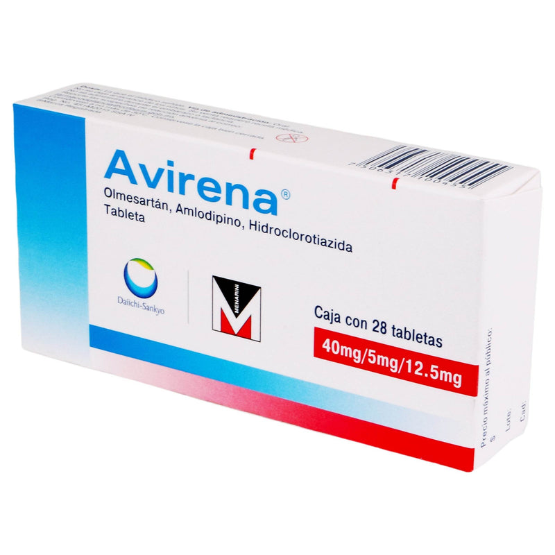 Avirena 40Mg/5Mg/12.5Mg Con 28 Tabletas (Olmesartan/Amlodipino/Hidroclorotiazida) - WeCare Pharma