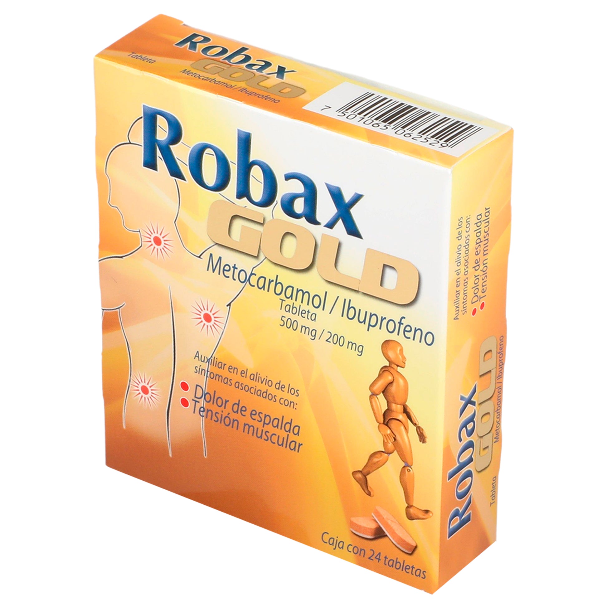 Robax Gold 500/200Mg Con 24 Tabletas (Metocarbamol/Ibuprofeno) 3 - 7501065062529