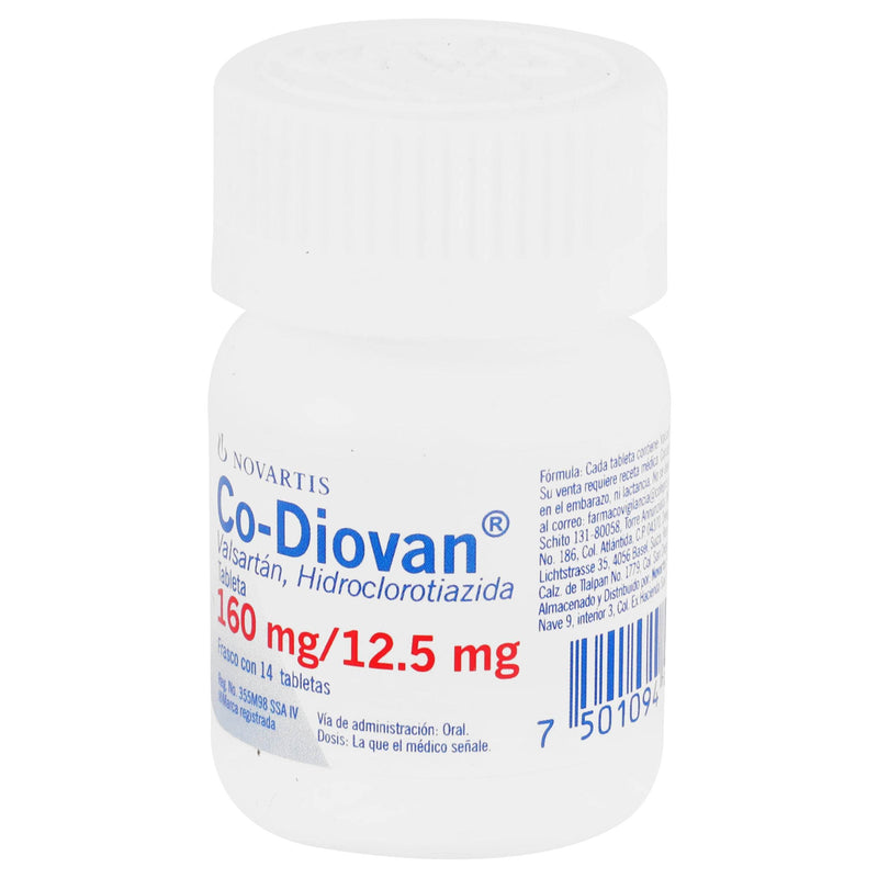 Co-Diovan 160Mg/12.5Mg Con 14 Tabletas (Valsartan/Hidroclorotiazida) - WeCare Pharma