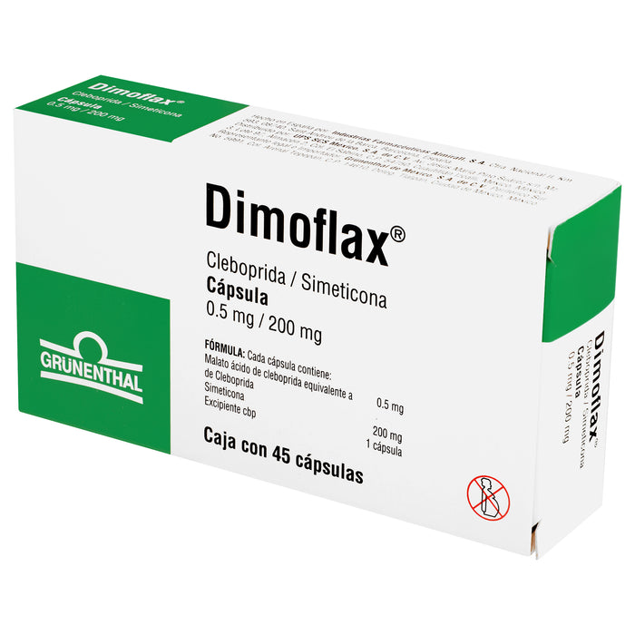 Dimoflax 0.5Mg/200Mg Con 45 Capsulas (Cleboprida/Simeticona) 3 - 8430308001379